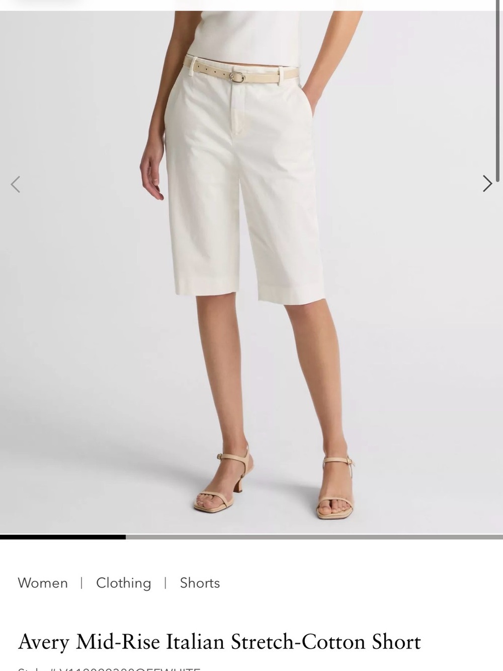 Vince Avery White Mid-Rise Bermuda Shorts
NWT